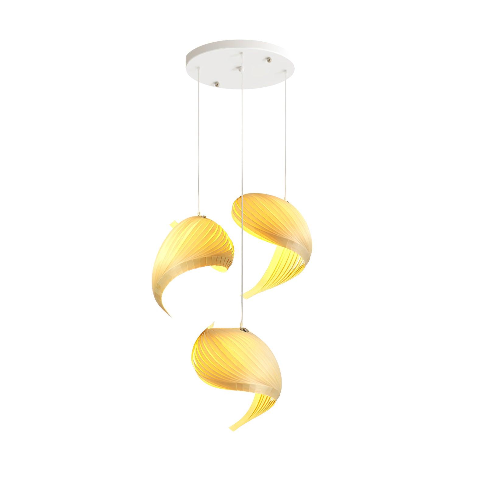 Loe Postmodern Luxury Shell Wood Wood Pendant Light