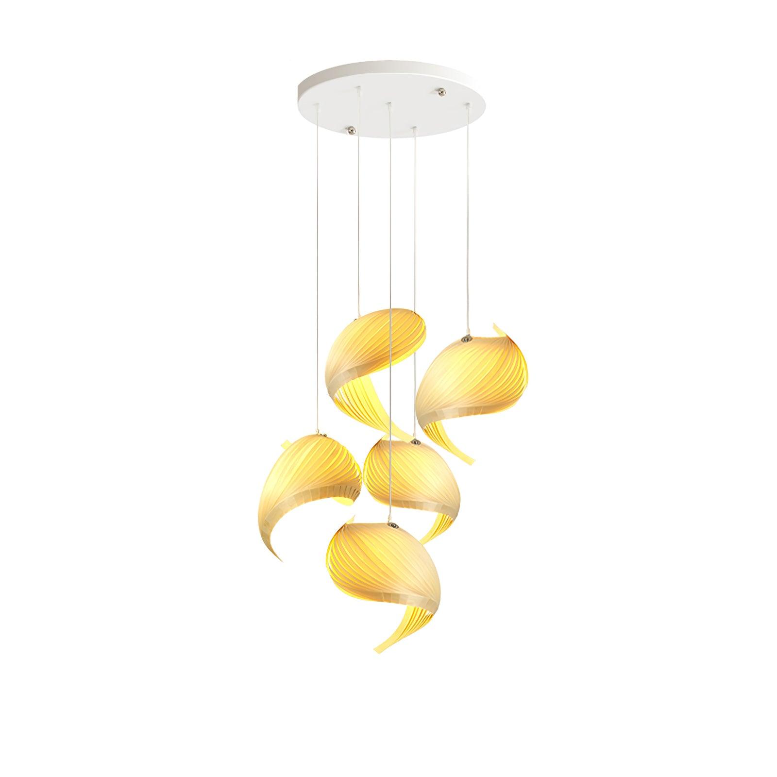 Loe Postmodern Luxury Shell Wood Wood Pendant Light