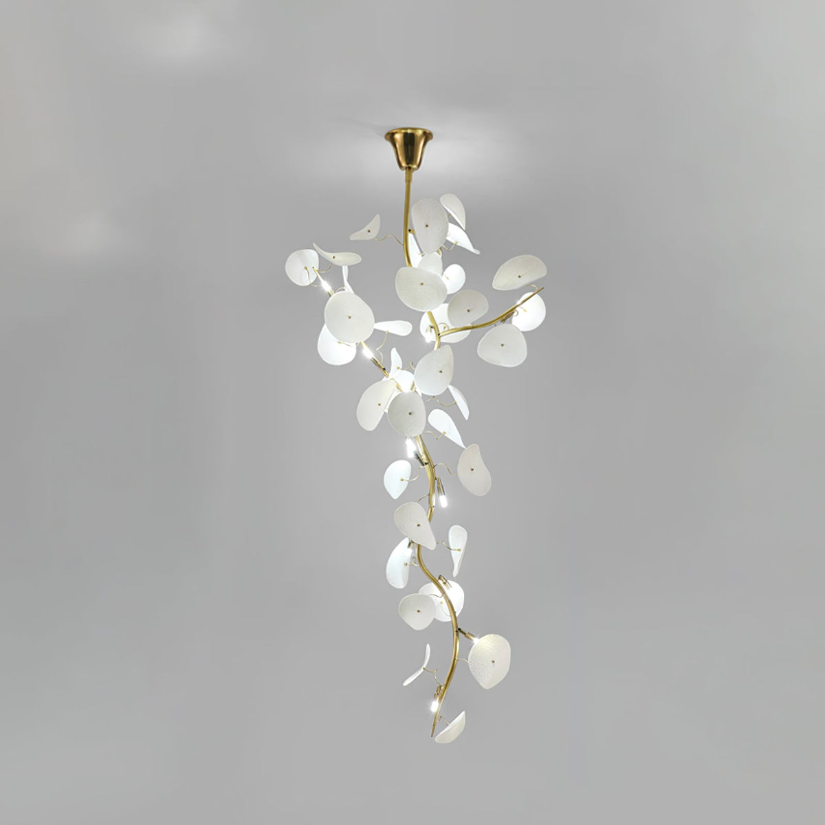Orthair Branch Ceramic Brass Chandelier