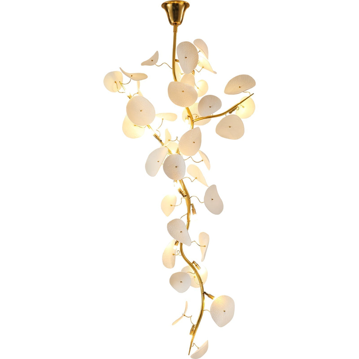 Orthair Branch Ceramic Brass Chandelier