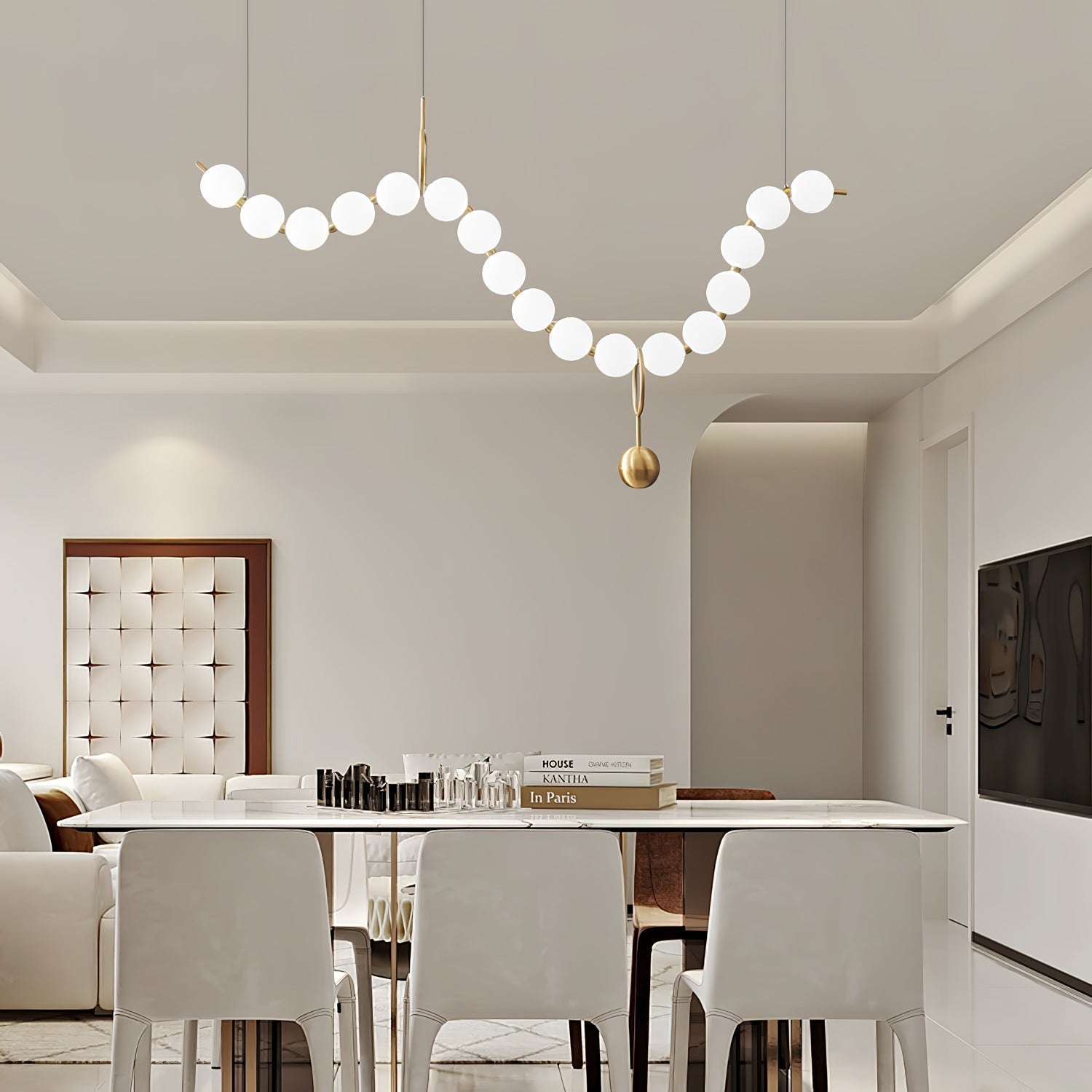 Lustra Pendant Lamp Necklace Glass - Neutral Decor