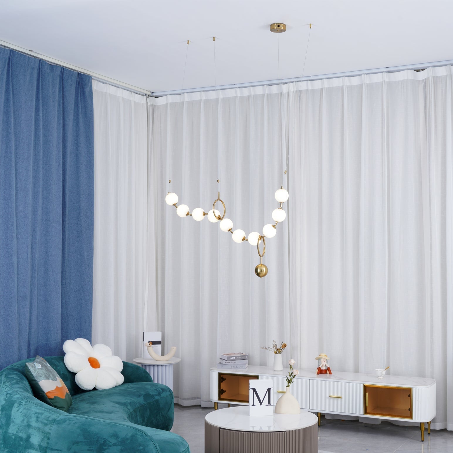 Lustra Pendant Lamp Necklace Glass - Neutral Decor