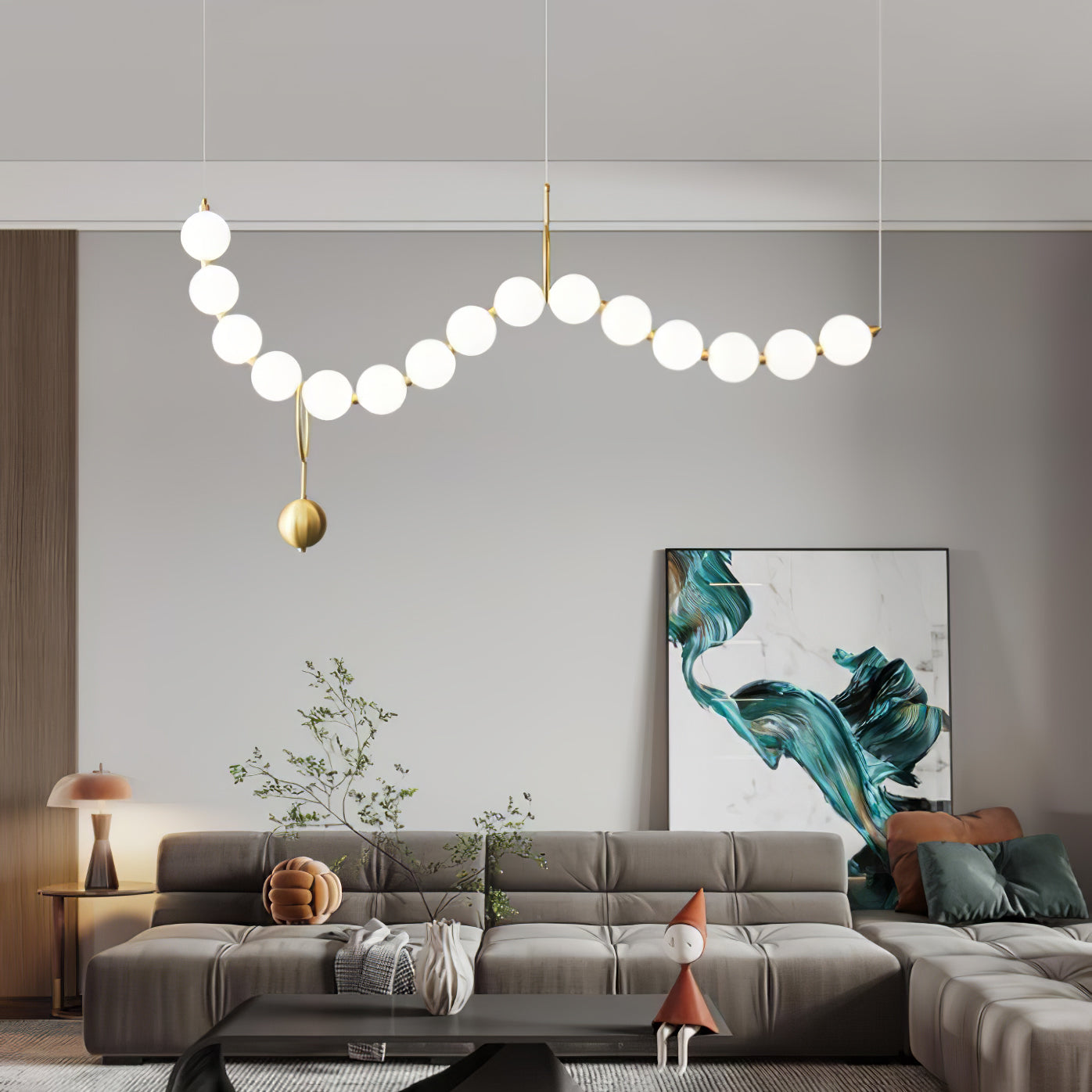 Lustra Pendant Lamp Necklace Glass - Neutral Decor