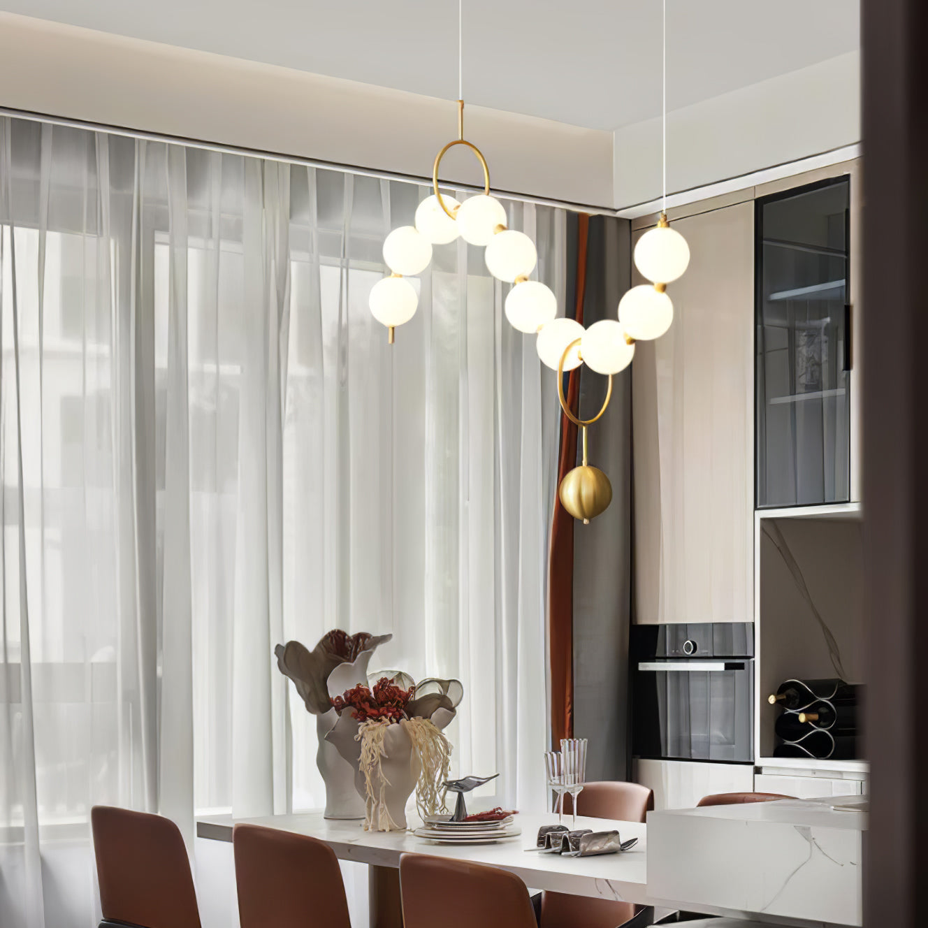 Lustra Pendant Lamp Necklace Glass - Neutral Decor