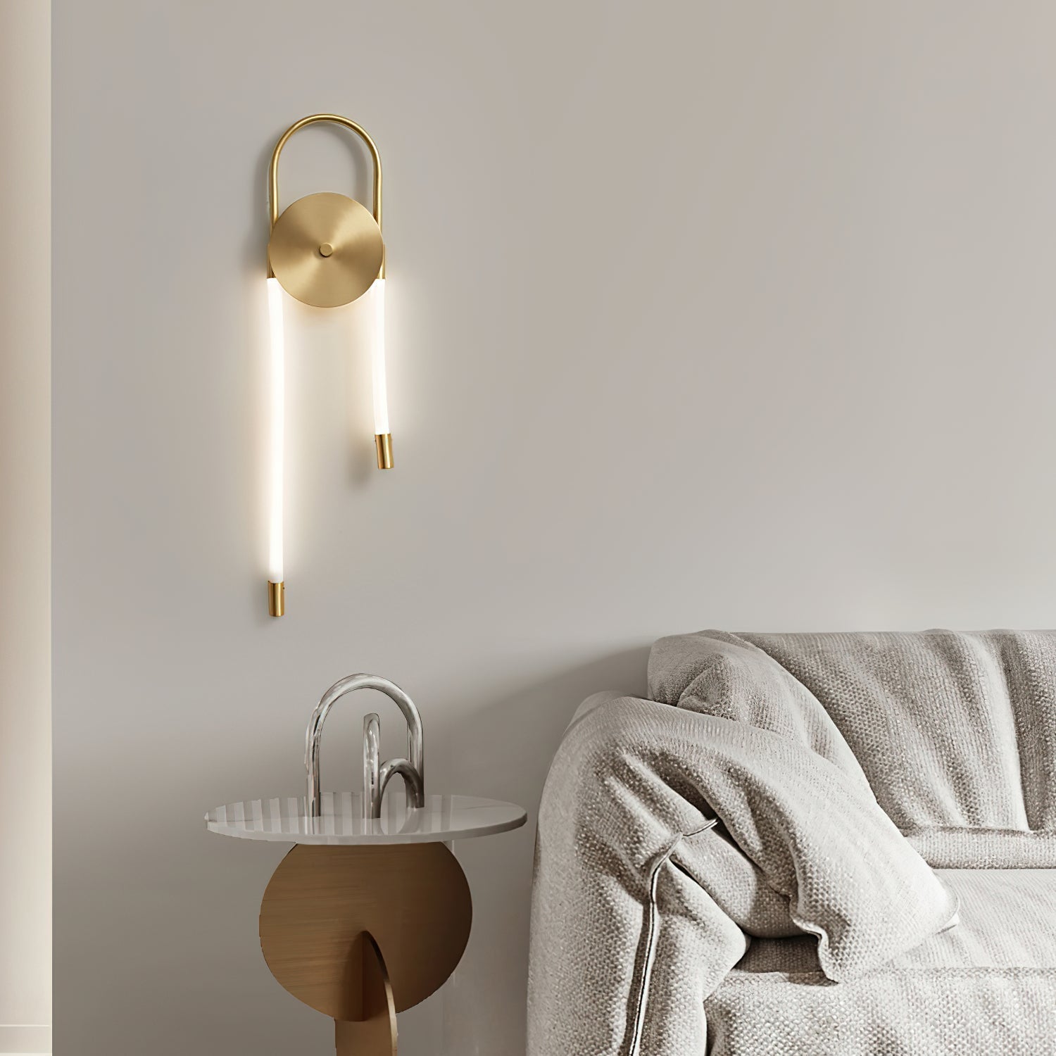 Ilirel Art Necklace Loop Brass Wall Lamp