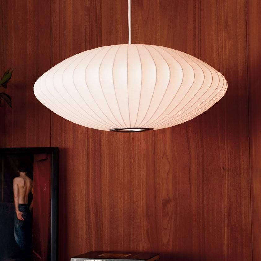 Ritta Pendant Light Bubble Mulberry Silk - Neutral Decor