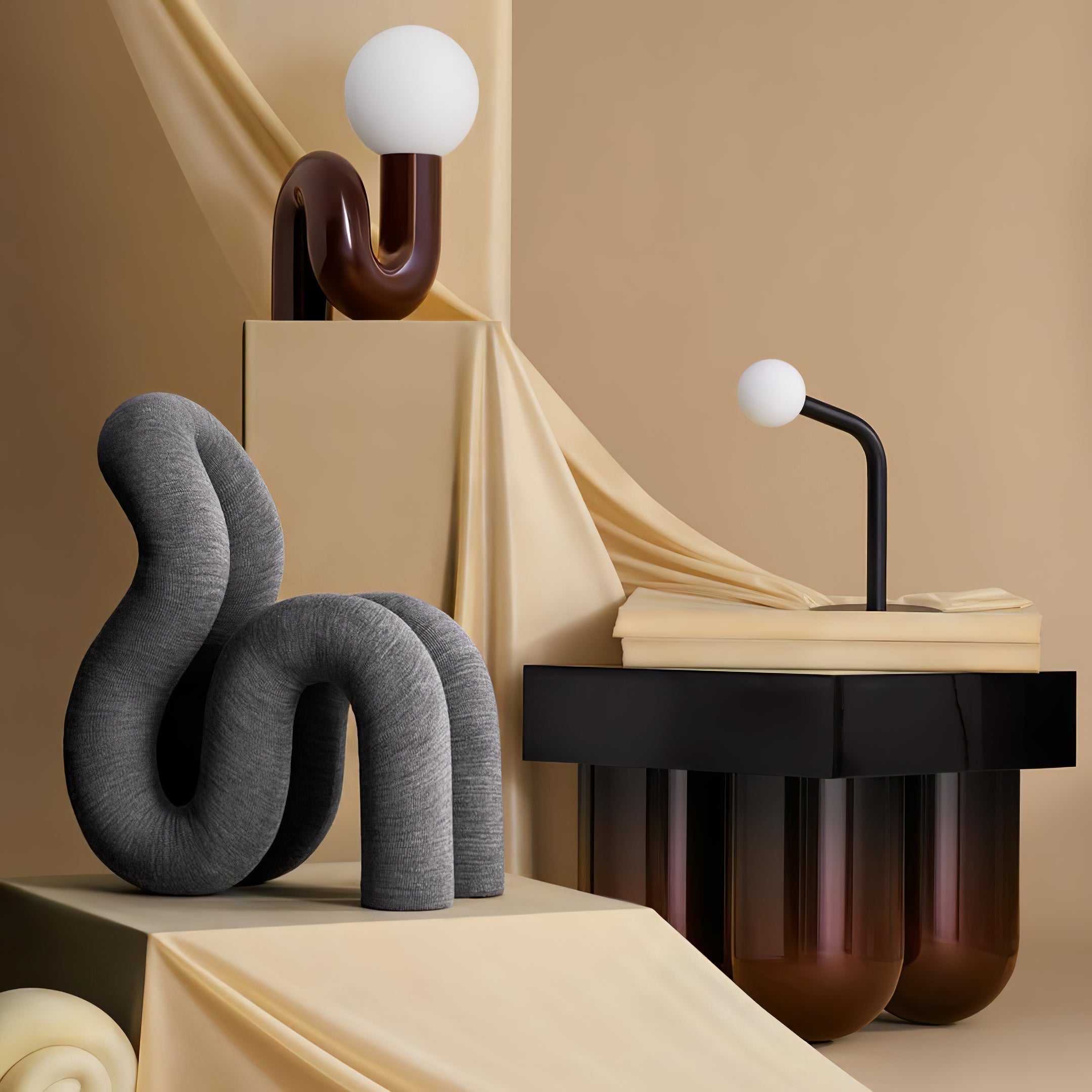 Soreeon Lamp Playful N Shape All White