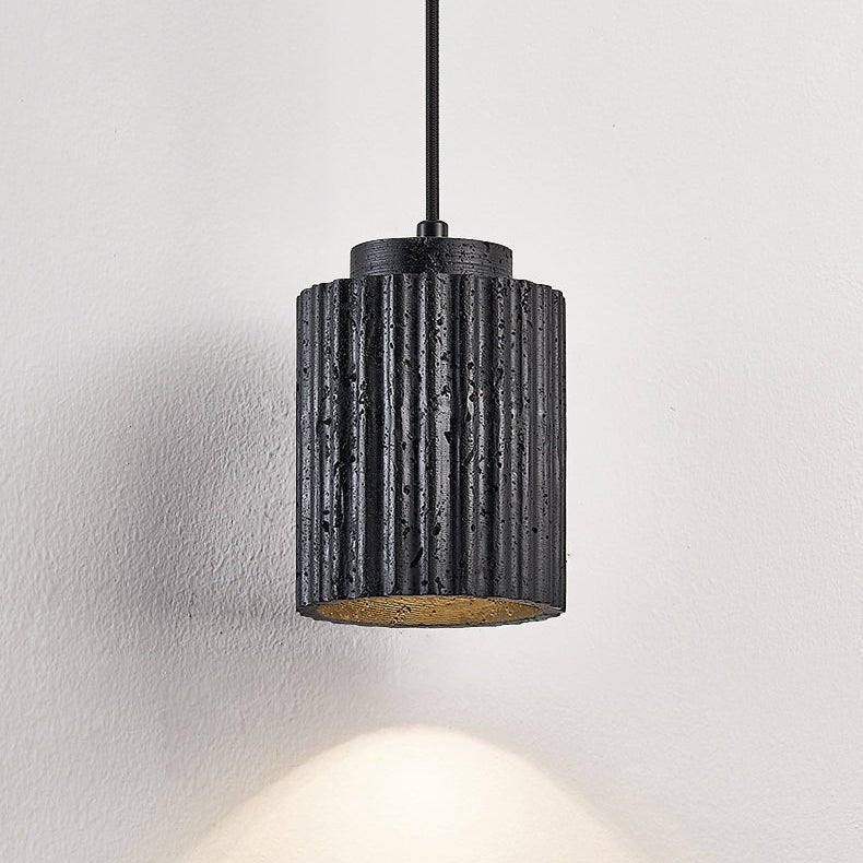 Hirb Ridge Black Travertine Pendant Light