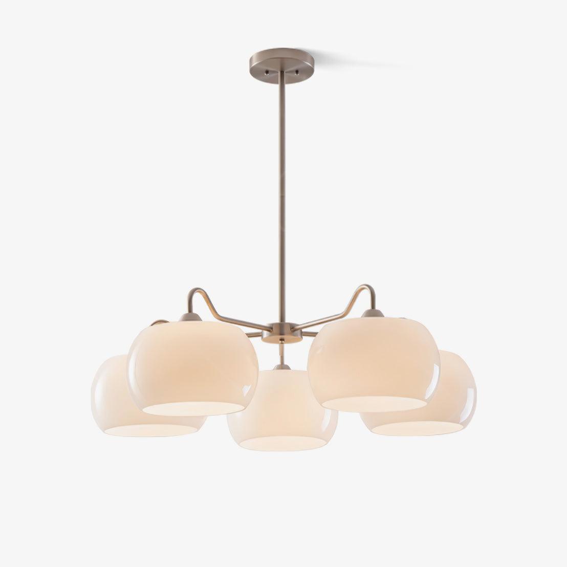 Kade Chandelier White Glass Persimmon Shape