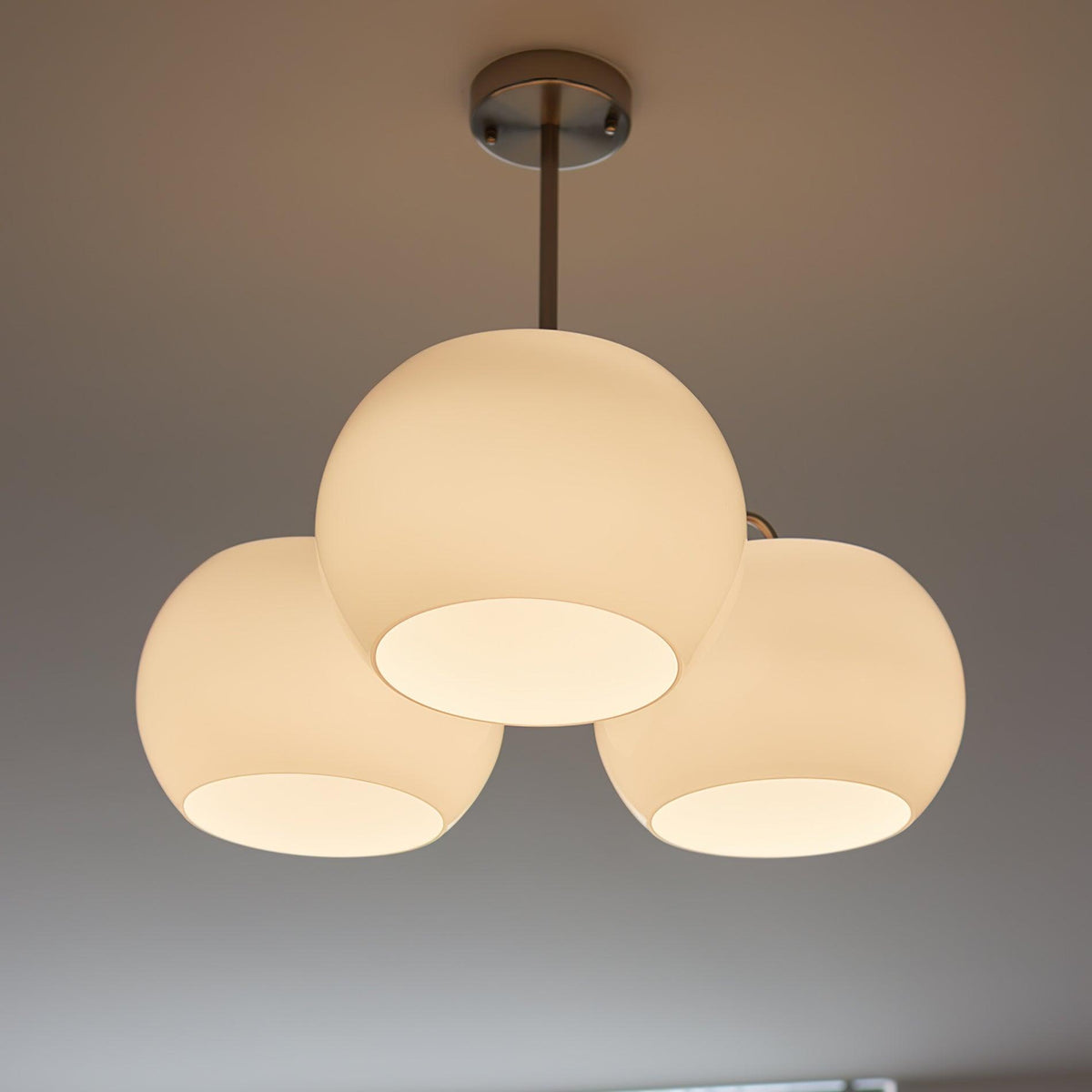 Kade Chandelier White Glass Persimmon Shape