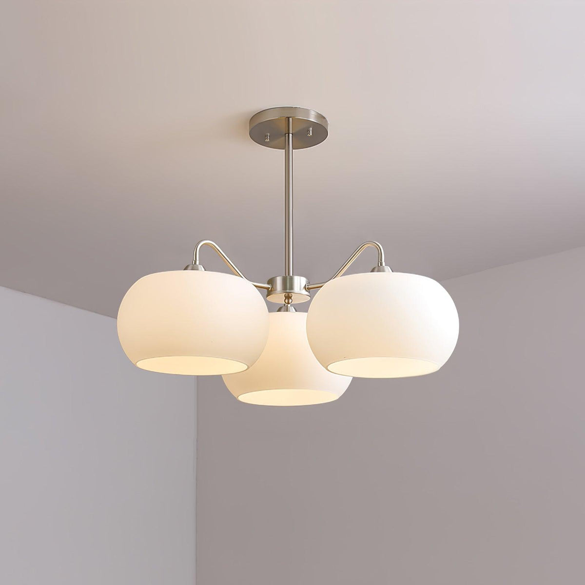 Kade Chandelier White Glass Persimmon Shape