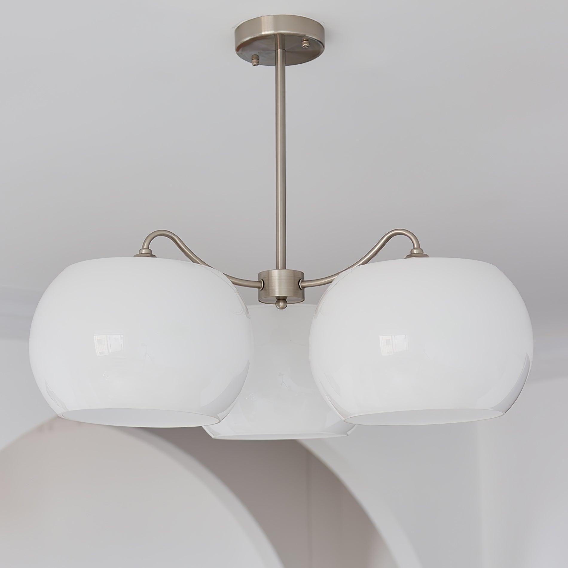 Kade Chandelier White Glass Persimmon Shape