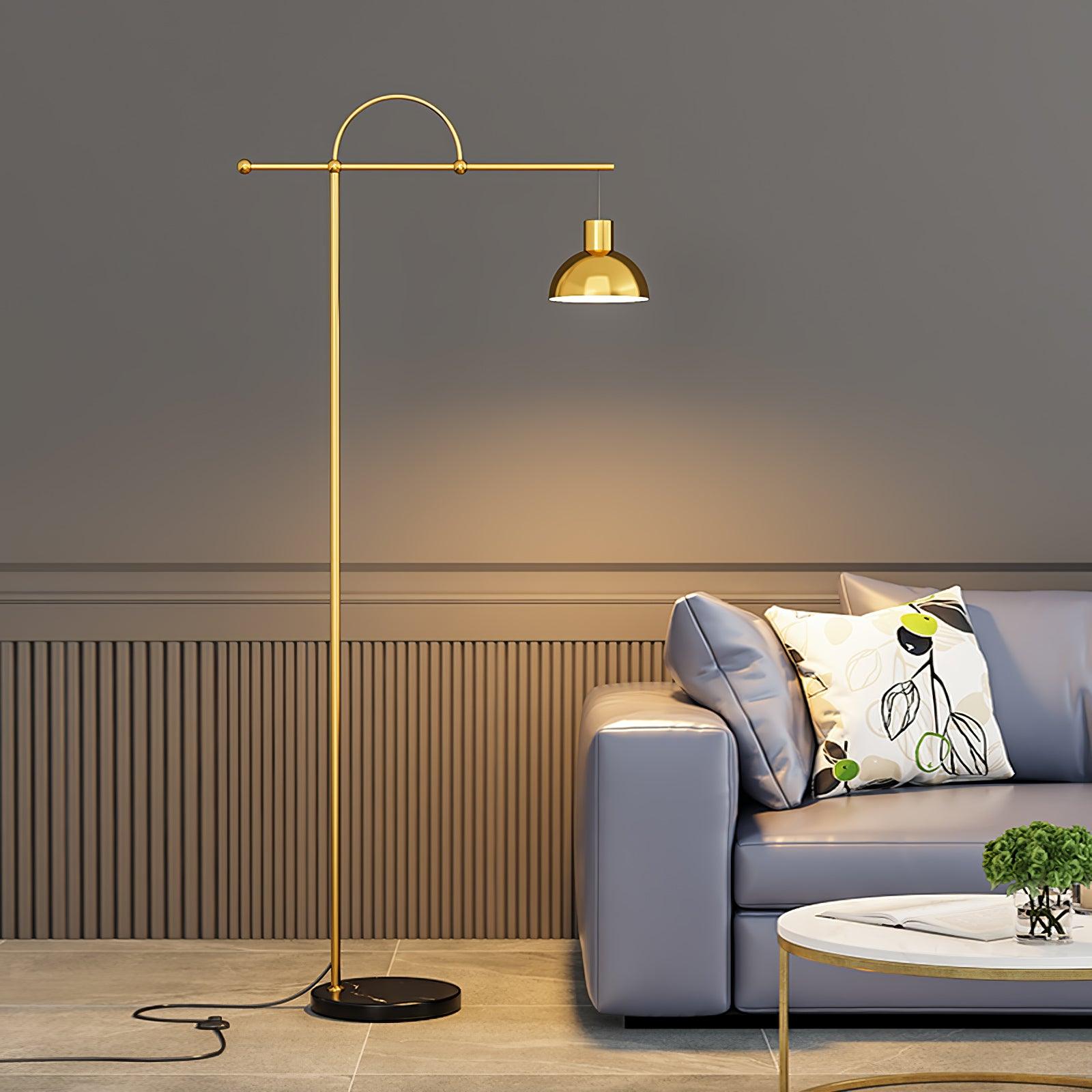 Usilil Art Deco Brass Floor Lamp
