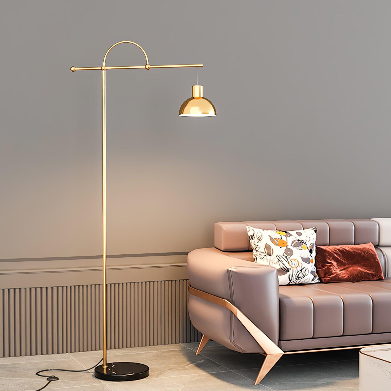 Usilil Art Deco Brass Floor Lamp