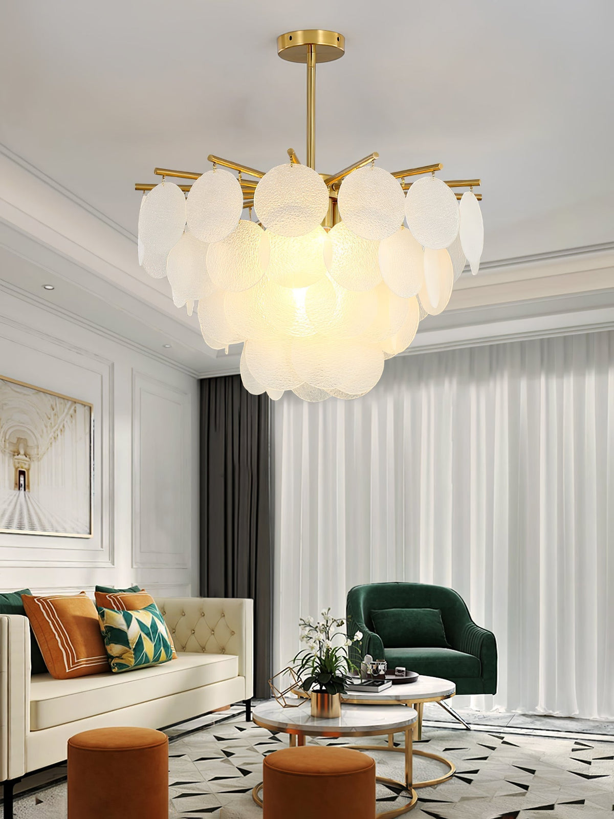 Zorven Chandelier Nimbus Glass Droplets