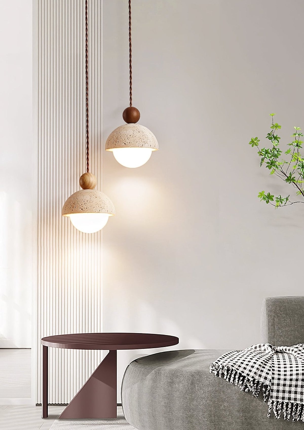 Bexn Travertine Pendant Light
