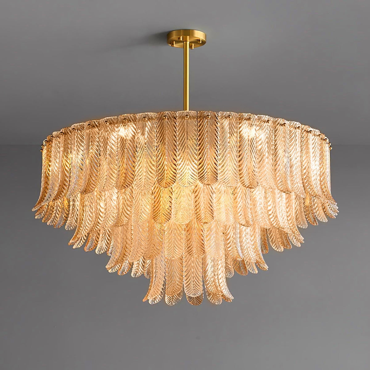 Liorelena Chandelier Glass Leaf Gold Tapered