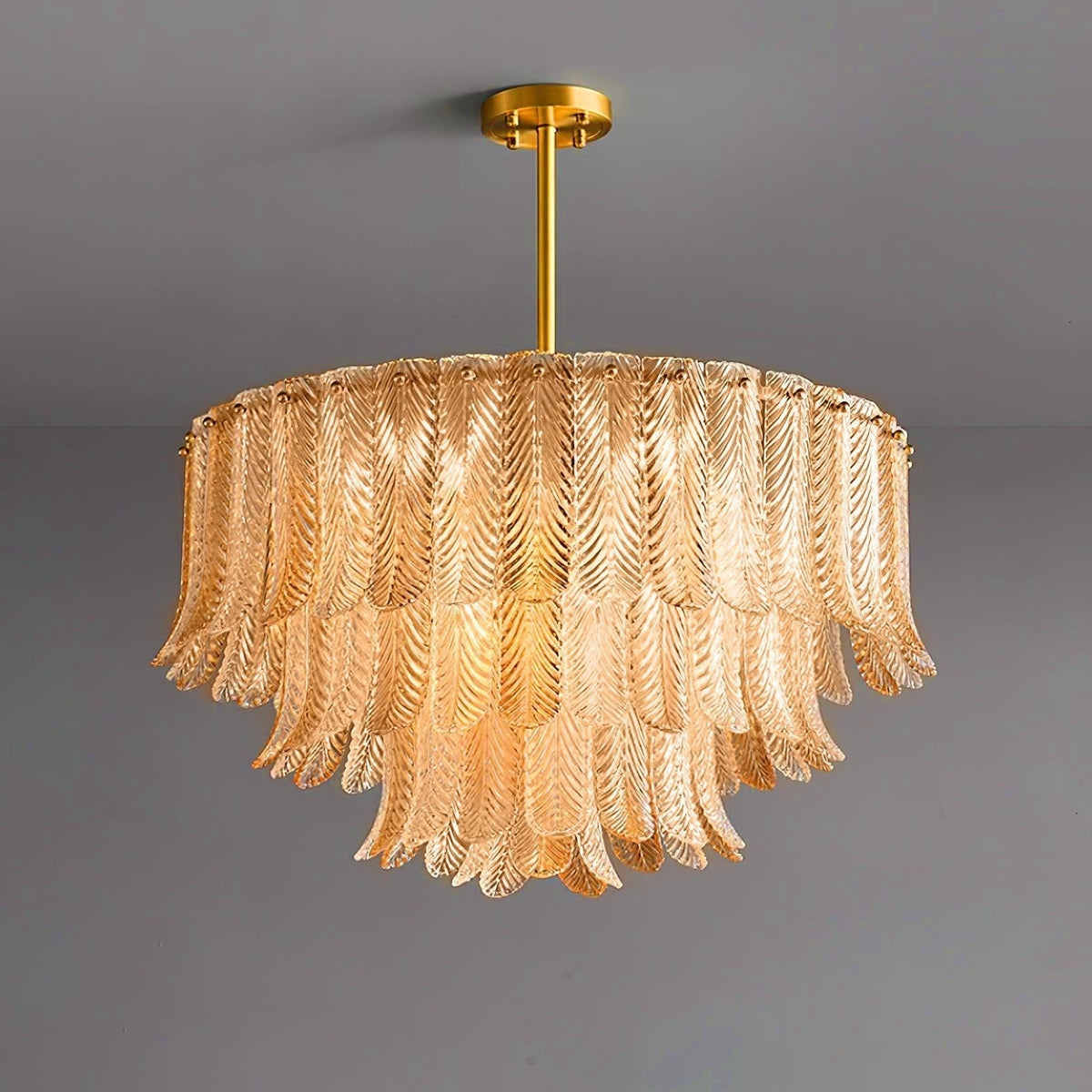Liorelena Chandelier Glass Leaf Gold Tapered