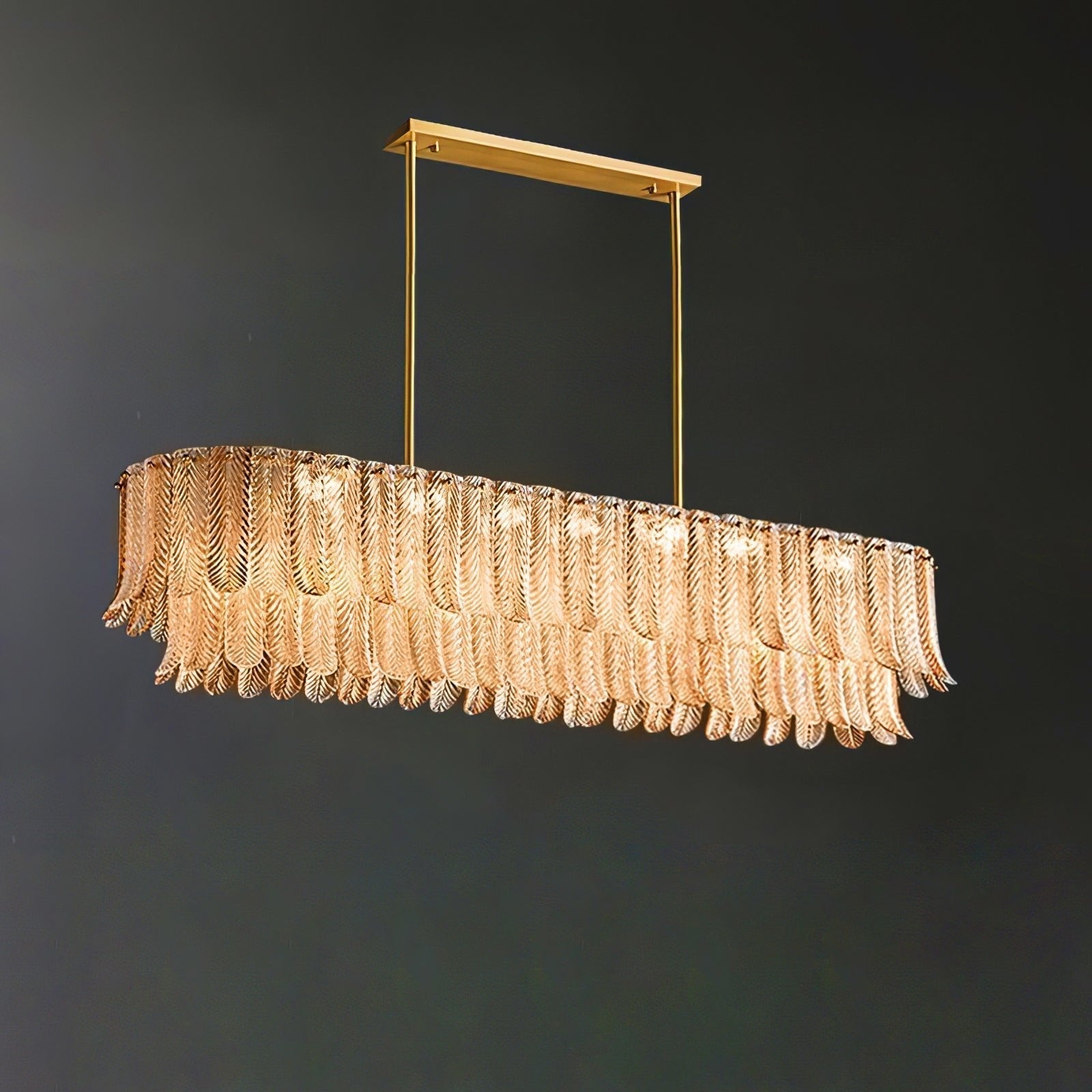 Liorelena Chandelier Glass Leaf Gold Tapered