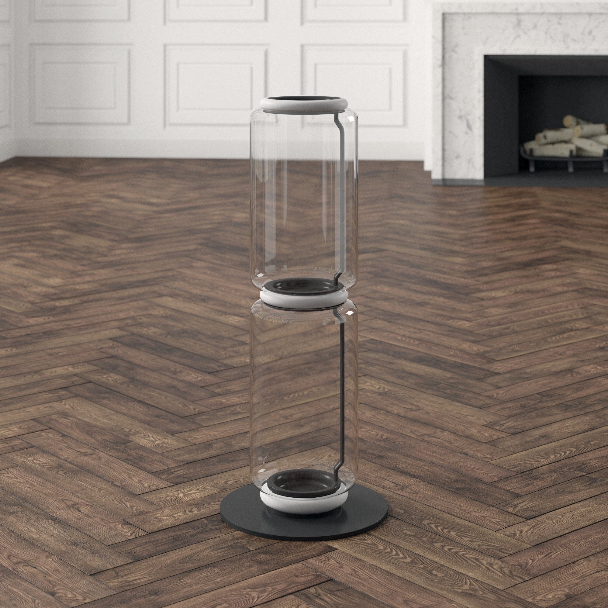 Lustra Floor Lamp Bamboo Glass - Neutral Decor
