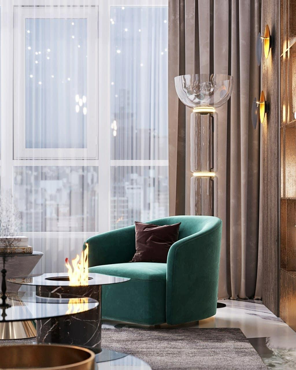 Lustra Floor Lamp Bamboo Glass - Neutral Decor