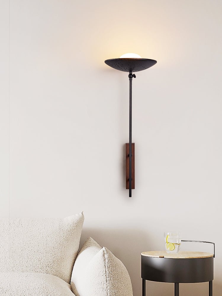 Fawn Sunflower Modern Black Travertine Wall Lamp
