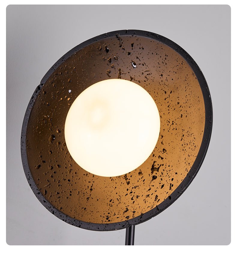 Fawn Sunflower Modern Black Travertine Wall Lamp