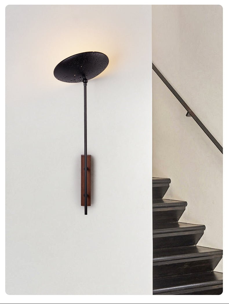 Fawn Sunflower Modern Black Travertine Wall Lamp
