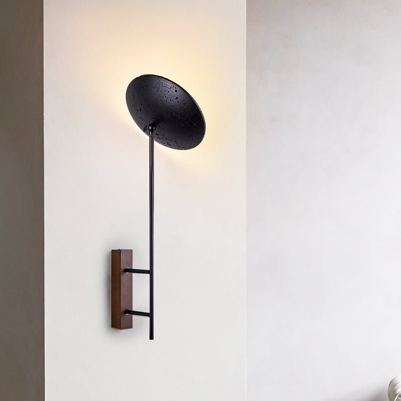 Fawn Sunflower Modern Black Travertine Wall Lamp