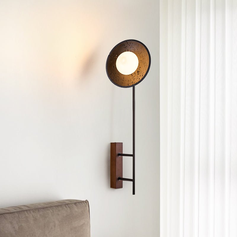 Fawn Sunflower Modern Black Travertine Wall Lamp