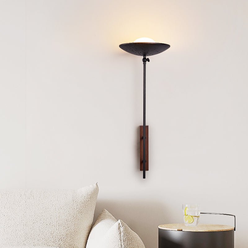 Fawn Sunflower Modern Black Travertine Wall Lamp