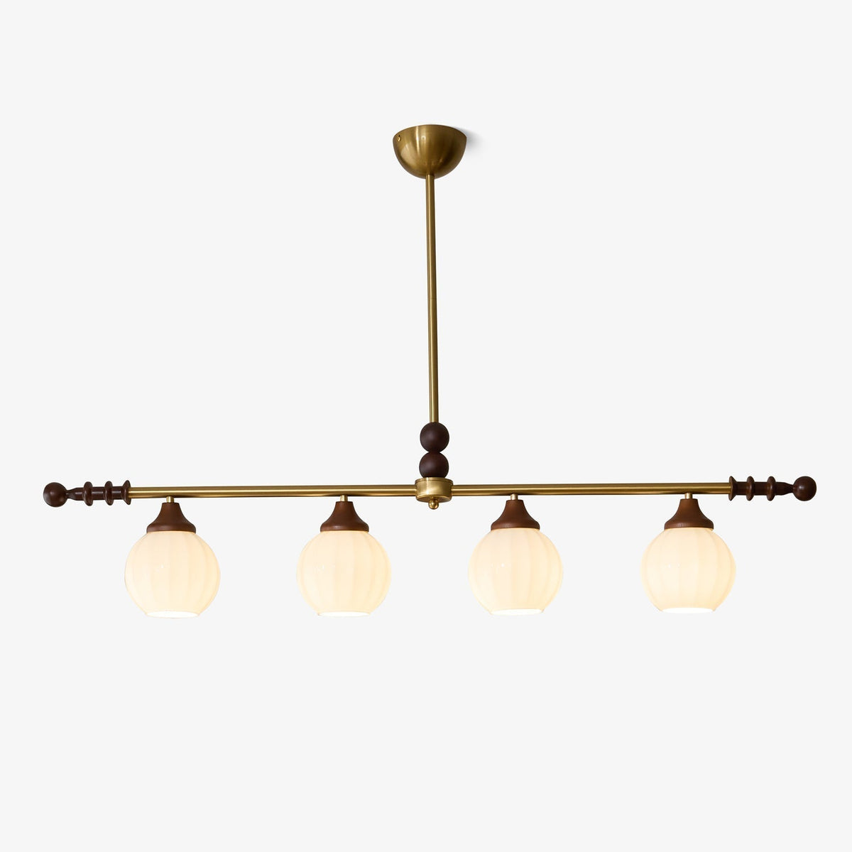 Codoriel Traditional Balance Island Wood Glass Pendant Lamp