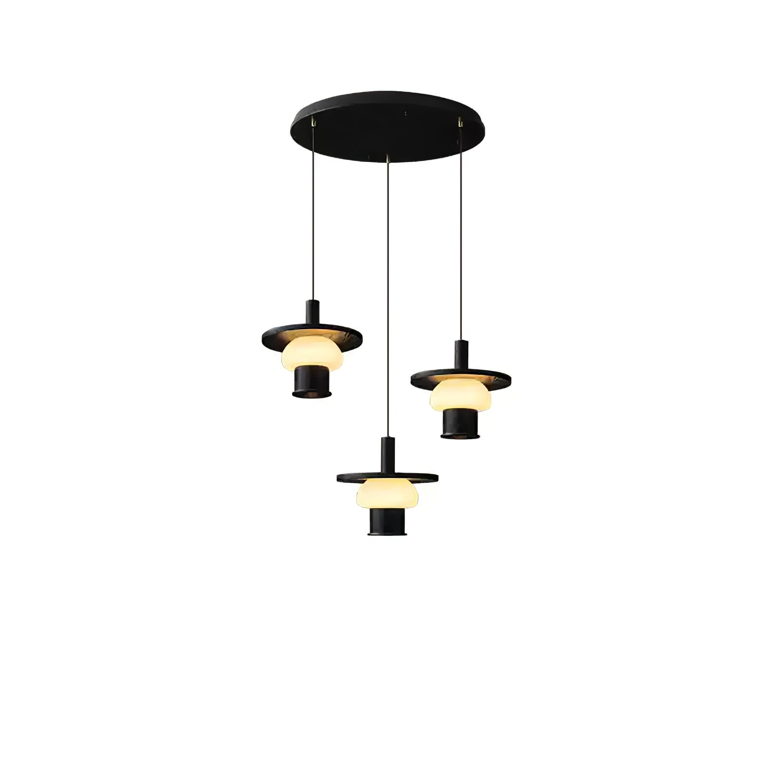 Zephaan Traditional Art Classic Glass Wood Pendant Light