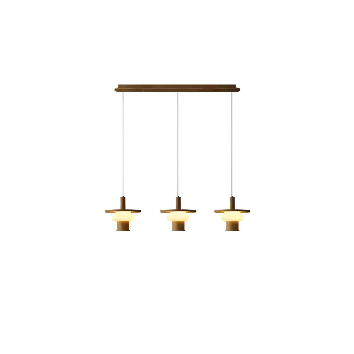Zephaan Traditional Art Classic Glass Wood Pendant Light