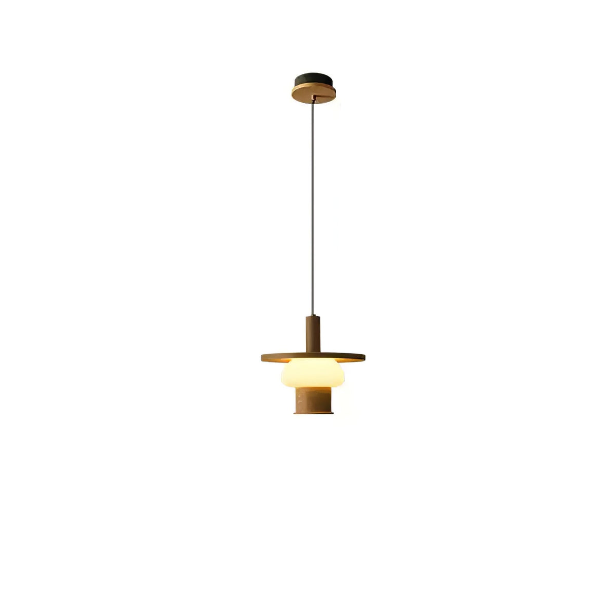 Zephaan Traditional Art Classic Glass Wood Pendant Light