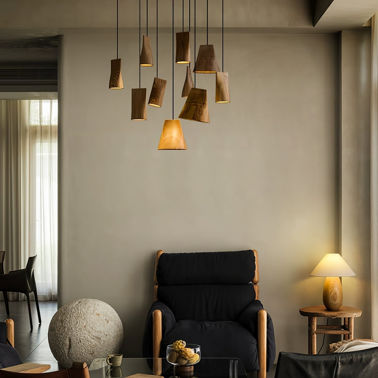 Sylorena Rustic Wood Pendant Light