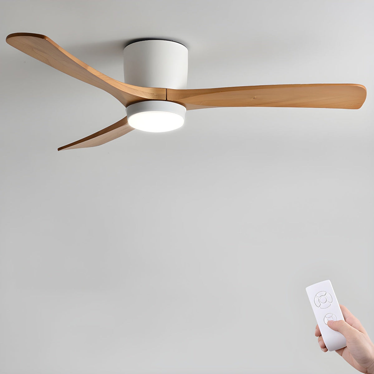 Elena Modern Wood Ceiling Fan Light