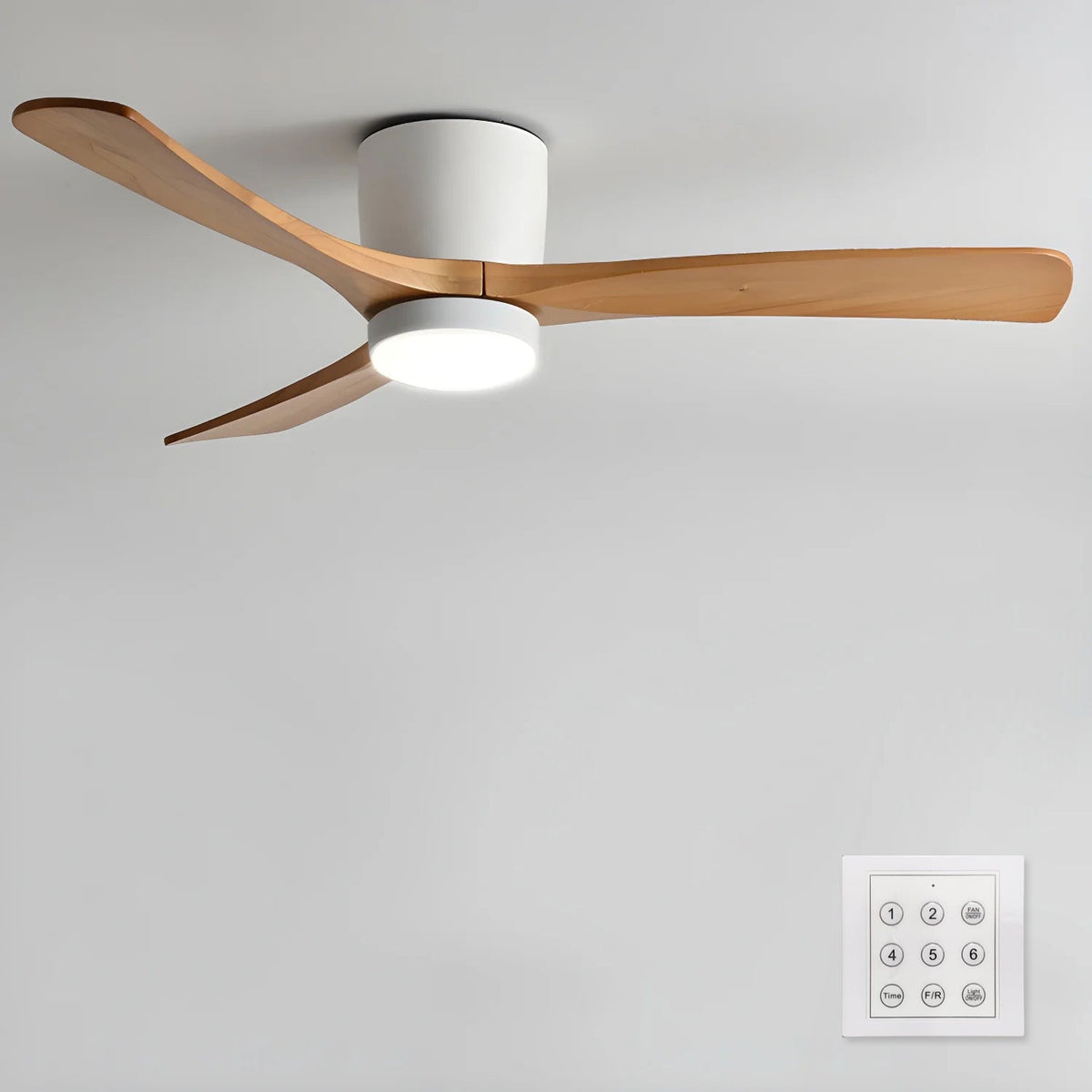 Elena Modern Wood Ceiling Fan Light