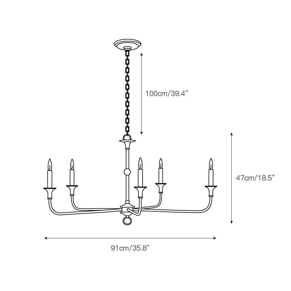Unity Vintage Mid-century Bronze Chandelier