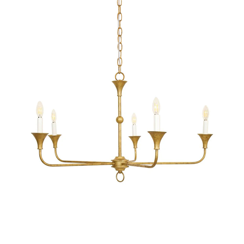 Unity Vintage Mid-century Bronze Chandelier