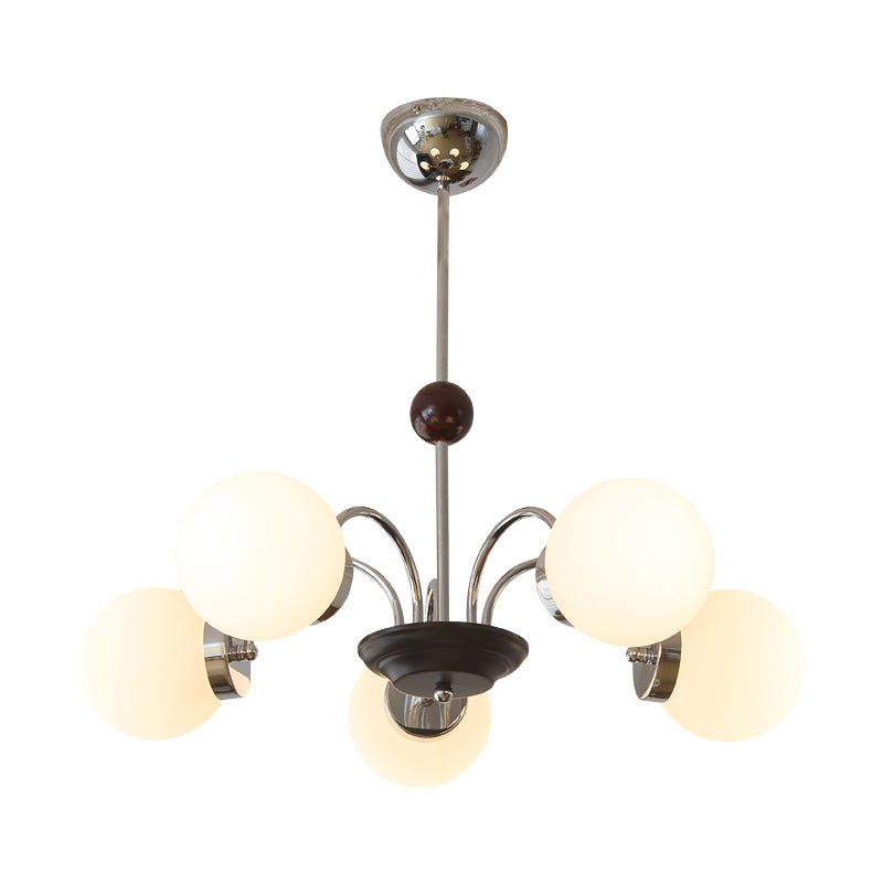 Rinuaine Chandelier Wood Glass Contemporary Curved