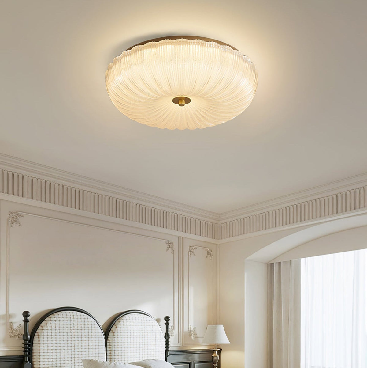 Halo Ceiling Light Ripple Glass - Neutral Decor