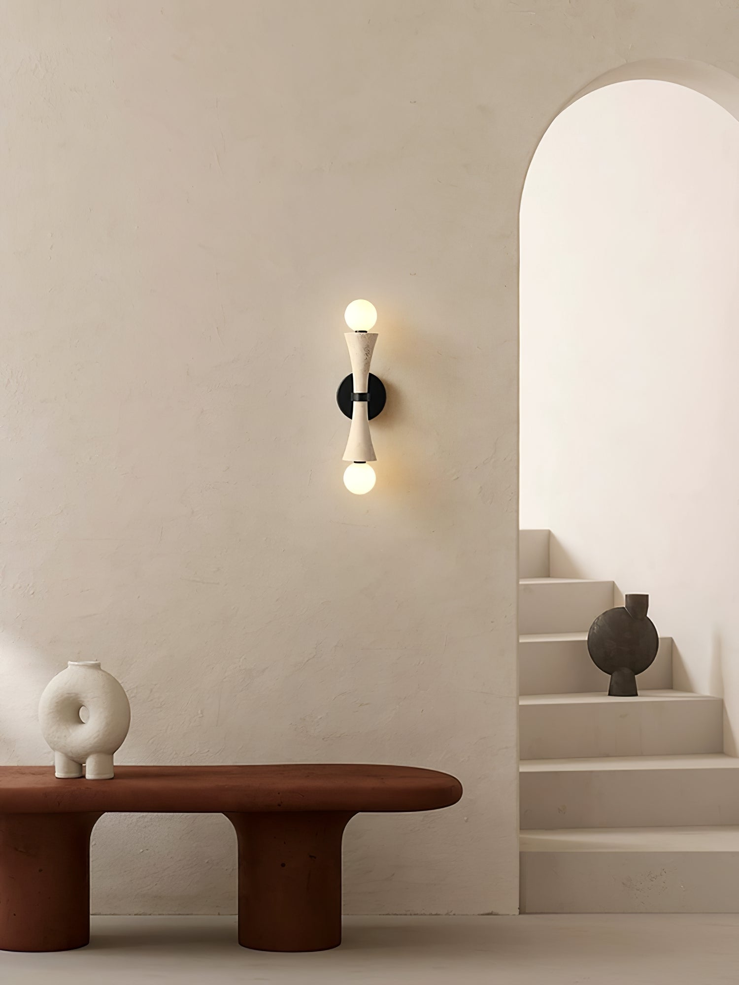 Oloriel Sculptural Travertine Wall Light