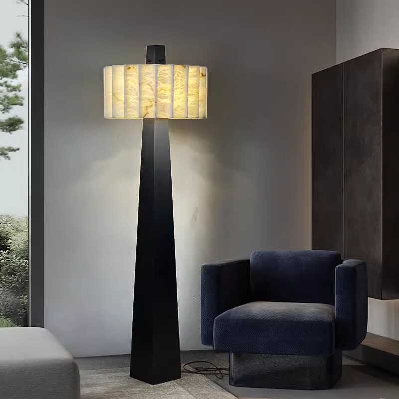 Wolve Alabaster Obelisk Floor Lamp