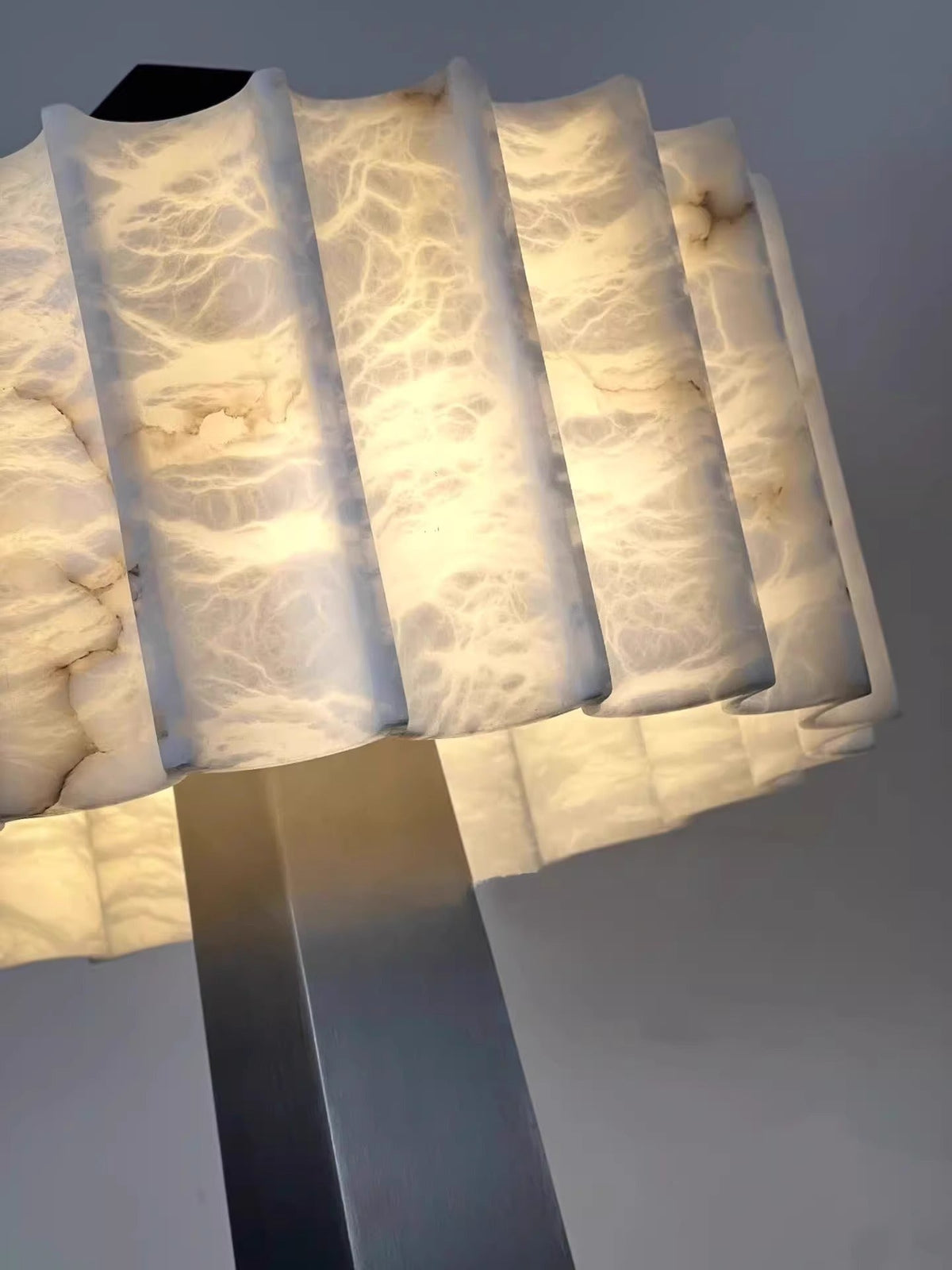Wolve Alabaster Obelisk Floor Lamp