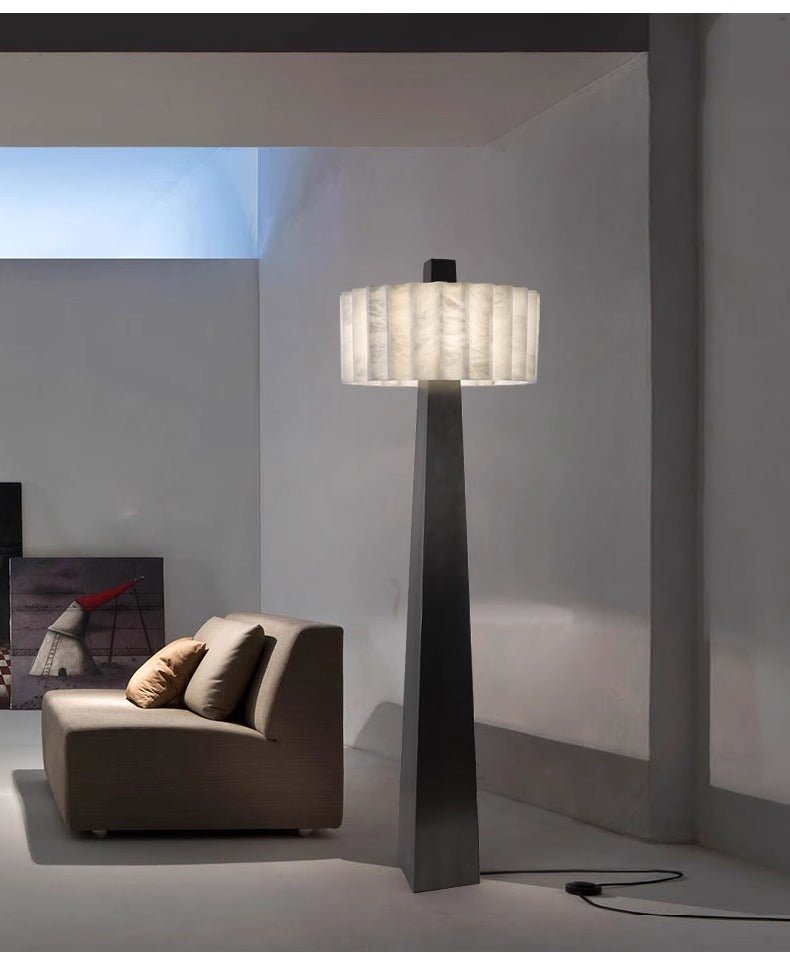 Wolve Alabaster Obelisk Floor Lamp