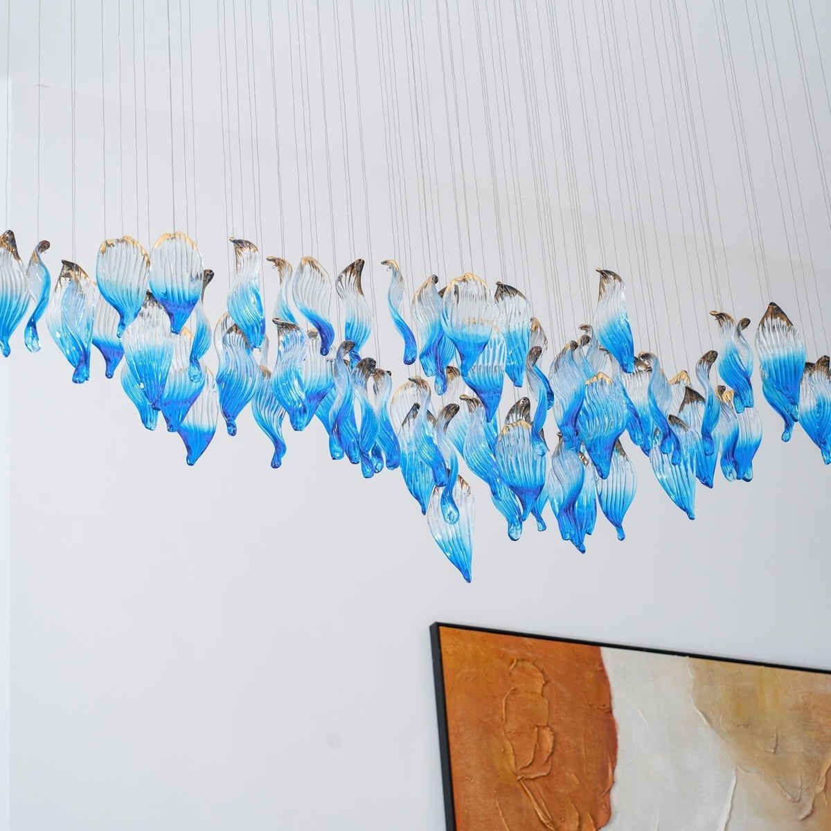 Asteria Wave Blown  Glass Customize Chandelier