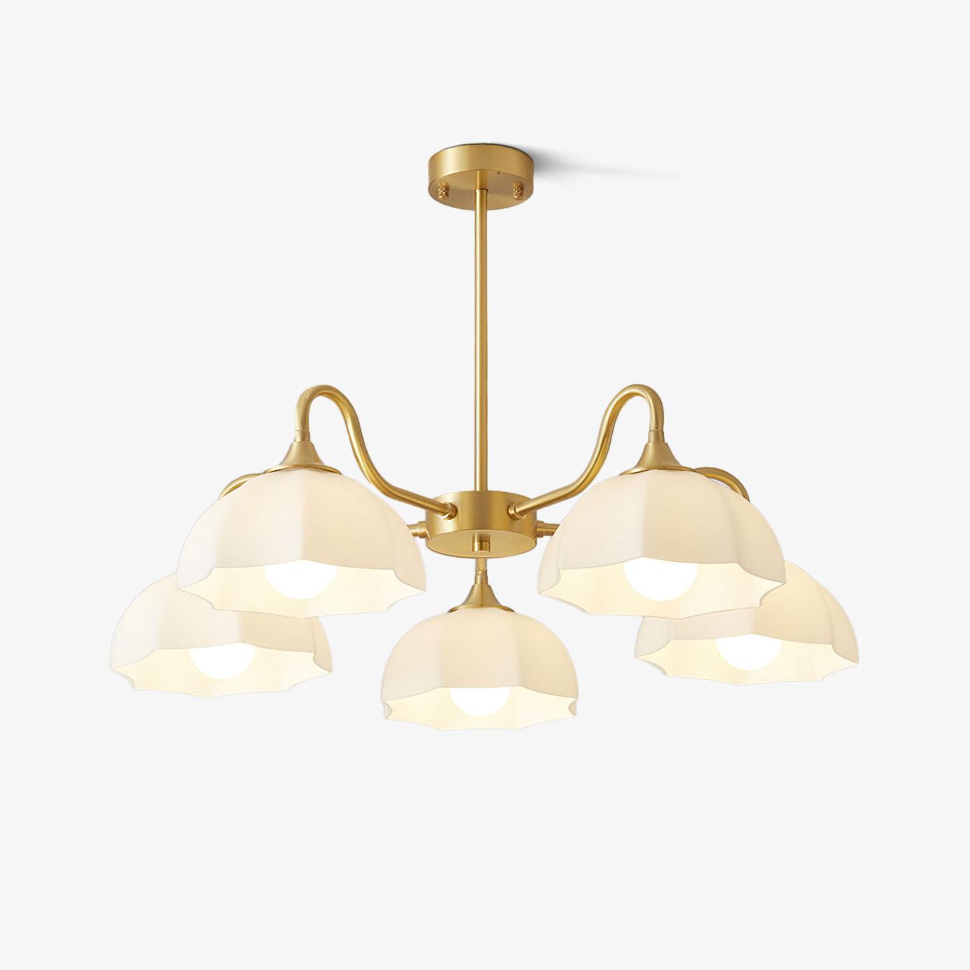 Lustra Chandelier Octagonal Glass Bowl Copper French - Neutral Decor
