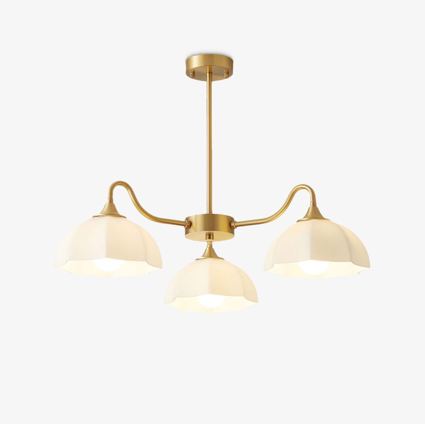 Lustra Chandelier Octagonal Glass Bowl Copper French - Neutral Decor