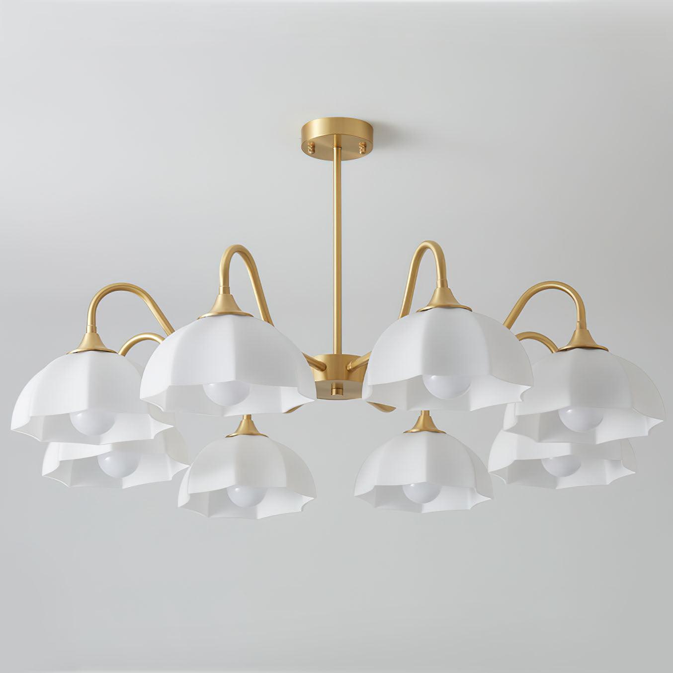 Lustra Chandelier Octagonal Glass Bowl Copper French - Neutral Decor